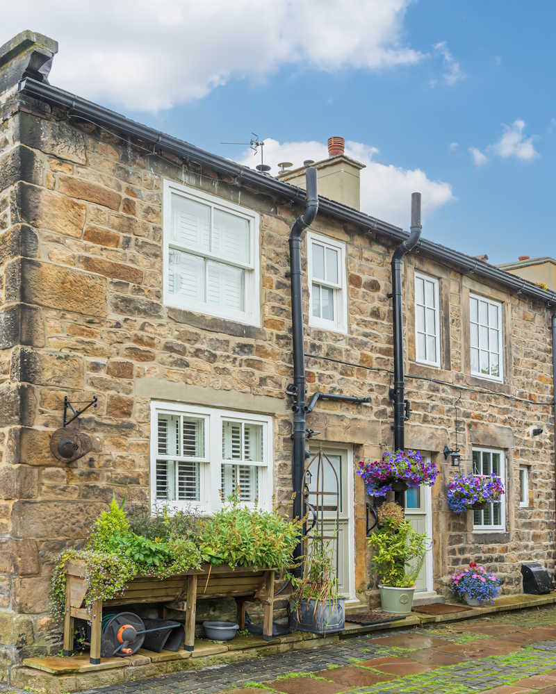 A row of terraced houses in a Yorkshire village
